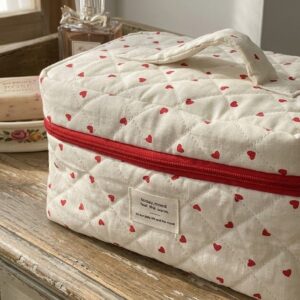 Vanity trousse de toilette coeur rouge